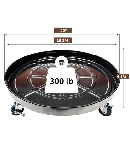 Tadpolebaby Heavy-Duty Plant Caddy with Wheels 20 Inch, 360° Lockable Caster,Outdoor Rolling Plant Dolly That is Not Easily Rusted, Indoor Metal Plant Cart with Rollers, Plant Pot Trolley, Black 3Pack