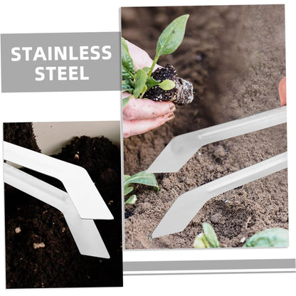 CAXUSD 2pcs Stainless Steel Plant Transplanting Tongs Handheld Removal Tool for Delicate Plants Convenient Gardening