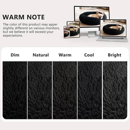 MIXJOY Orthopedic Dog Bed Comfortable Donut Cuddler Round Pet Beds Ultra Soft Washable Dog and Cat Cushion (20''/23''/30'') (30'', Black)