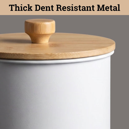 Kitchen Canisters for Countertop Set of 4 with Customizable Chalkboard Labels & Marker Pen - Big Iron Kitchen Canisters with Airtight Lids - White Canister Set - Flour and Sugar Containers Farmhouse