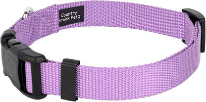 Country Brook Petz - Everyday Nylon Dog Collar and Leash - 10+ Cool Colors (3/8 Inch, 2XS, Lavender)