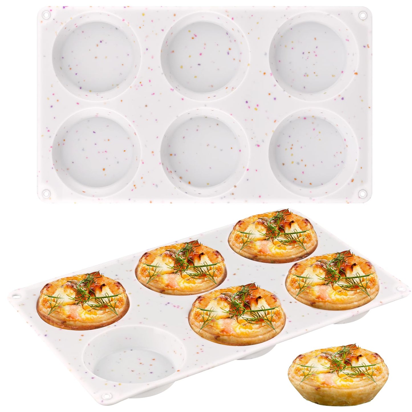 Sakolla 2 Pack Silicone Egg Bite Molds for Air Fryer, Nonstick 7 Cups Air Fryer Muffin Pan for Baking Egg Bite, Mini Muffins, Tart, Mini Cupcake and Quiche (Pink + Green)