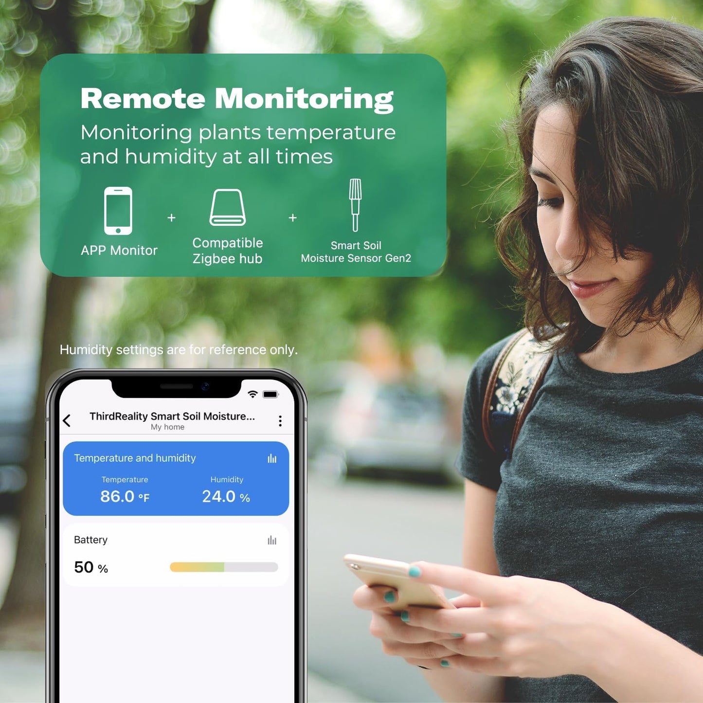 THIRDREALITY Smart Soil Moisture Sensor Gen2, Zigbee hub Needed, Enhanced Signal Stability, Capacitive Moisture Monitoring, Garden Planting, Compatible with Hubitat, SmartThings, Home Assistant, Homey