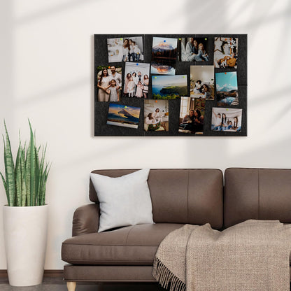 MaxGear Large Cork Board for Wall 36" x 24", Dark Gray Bulletin Board, 6 Pack Felt Wall Tiles with Pushpins, Cork Boards for Office Pin Board Tack Board Cork Boards