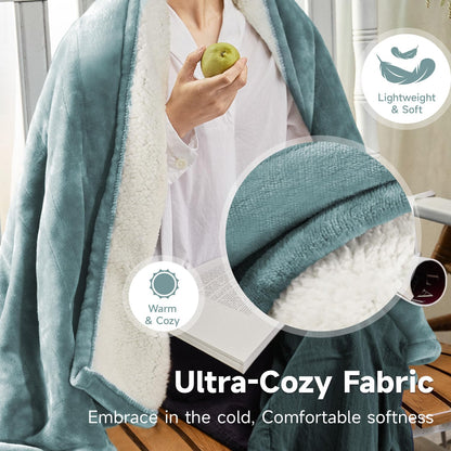Heated Blanket Throw 50"x60", ETL & FCC Certified Electric Blanket with 3-Hour Timer Auto-Off & 5 Heating Levels, Overheat Protection, Machine Washable - Dusty Pink