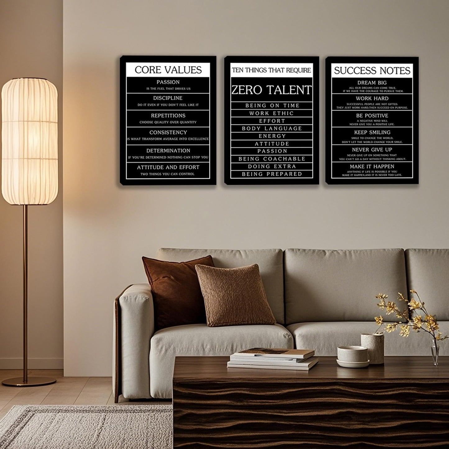 3 Panel Print Canvas Wall Art Motivational Office Wall Decor Painting Inspirational Posters Modern Inspiring Artwork for Home Living Room Bedroom Wall Decor Office Wall Art Ready to Hang - 36"Wx 16"H