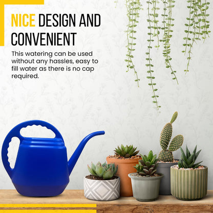 KP KOOL PRODUCTS One Gallon Blue Watering Can – Durable Plastic Indoor & Outdoor Plant Waterer – Lightweight Garden Tool with Easy Pour Spout – Ideal for Flowers, Herbs, Lawns & Houseplants – 1 Pack