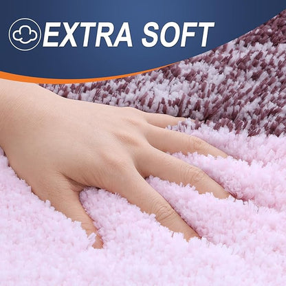 OLANLY Large Bathroom Rugs Mat 44x32, Extra Soft Absorbent Microfiber Bath Rugs, Rubber Backing, Quick Dry, Machine Washable Bath Mats for Bathroom Floor, Tub and Shower, Home Decor Accessories, Mauve