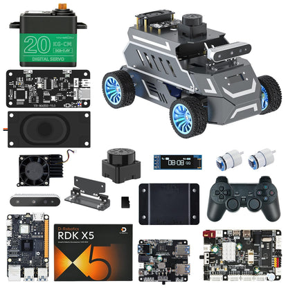 Yahboom ROS2 AI Robot Car,for RDK X5 8GB Supports RVIZ Simulation ROS2,TOF Lidar,SLAM Mapping Navigation, Tracking and Obstacle Avoidance