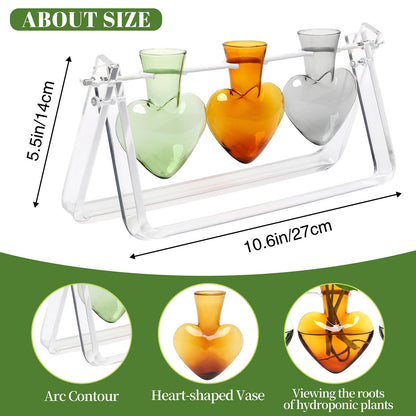 CYZglass Clear Plant Terrarium Propagation Stations with Acrylic Stand Birthday Gifts for Women Office Home Decor