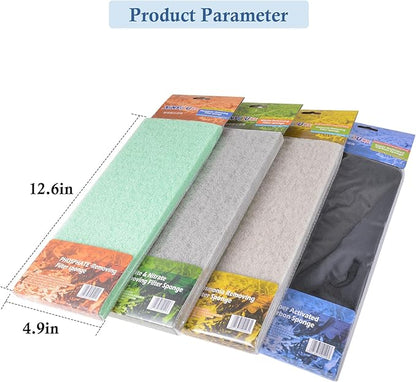 4-Pack Mixed Aquarium Filter Sponge, Cut-to-Fit Filter Media with Ammonia&Carbon&Phosphate Reducer, Aquarium Foam Floss for Fish Tank Sump Ponds (12.6" x 5" x 1'')
