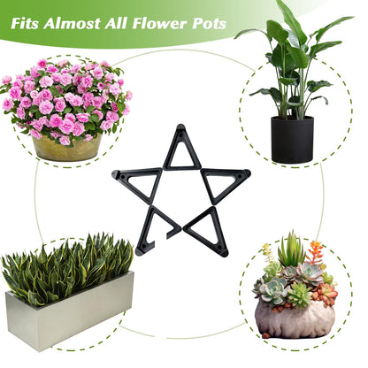 Vorregenweiss 24 PCS Big Pot Feet for Outdoor Planters,Invisible Breathable Pot Stands Toes Lifters for Heavy Outdoor Plants,Stackable Flower Feet Outside,Plant Risers, Black