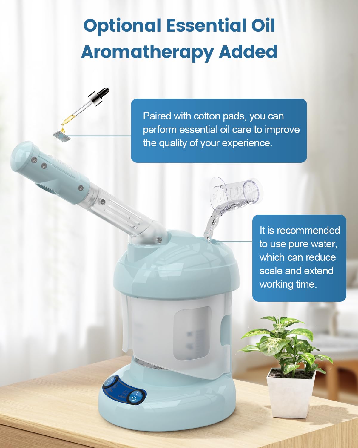 Kingsteam Facial Steamer - Ozone Steamer with Extendable Arm - Professional Nano Ionic Facial Steamer for Deep Cleaning - Portable for Personal Care Use at Home or Salon