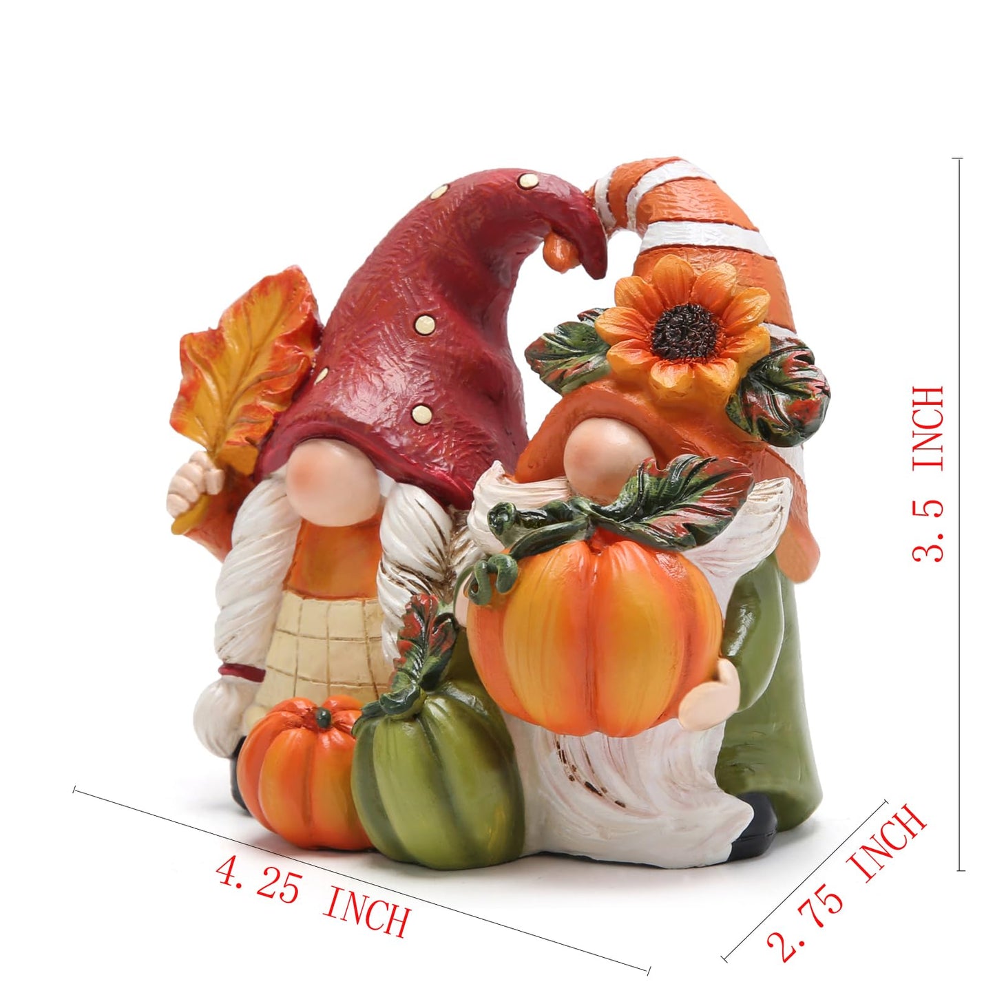 Hodao Fall Thanksgiving Pumpkin Gnome Decorations Handmade Swedish Tomte Gnome Elf for Fall Decor Gift - Thanksgiving Party Home Couple Gnomes Decor - Autumn Gift