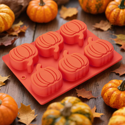 Pumpkin Ice Mold 3 Pack Pumpkin-shaped Ice Cube Tray Silicone Chocolate Candy Molds for Halloween Fall, Cake Mould for Muffin, Soap Making