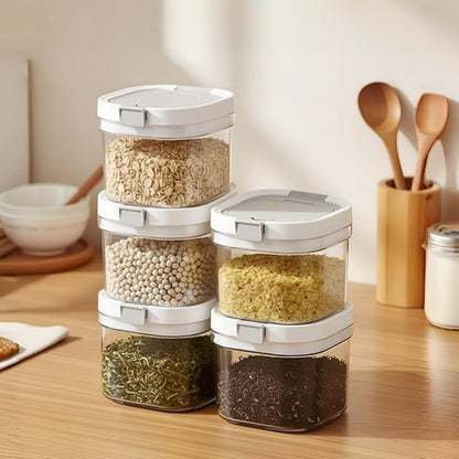 2-Pack 27oz Airtight Tea Canisters, Clear Loose Leaf Tea Storage Containers with Spoon, Wide-Mouth Kitchen Canisters for Loose Tea, Coffee, Sugar, Flour & Herbs, BPA Free Organizer for Pantry