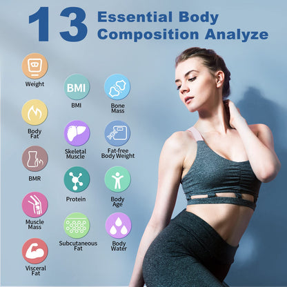 Lepulse Smart Scale for Body Weight, Digital Bathroom Weight Scale with BMI Muscle Mass 20 Body Composition Metrics, Large Display Body Fat Scales, Heart Rate, Accurate Bluetooth Weighing with App