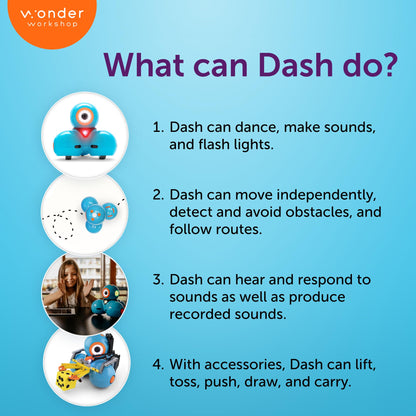 Wonder Workshop Dash Robot - Coding Robots for Kids 6+ - Voice Activated STEM Robot Toys - Interactive, Educational & Programmable