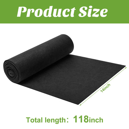 Adnee 118 x 14 Inch Non Woven Flower Pot Liner Roll-Black Felt Hanging Basket Liners Roll-Microgreens Growing Mat Roll for Garden Planter Window Hanging Flower Basket Indoor Outdoor