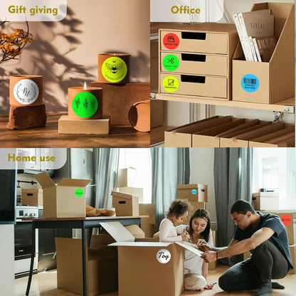 3 X 3 Inch Color Coding Dot Labels Circle Thermal Printable Waterproof 500 Pcs Round Stickers Adhesive Writable for Office, Home, Garage, DIY Sticker, Barcodes, Name Tag, Fluorescent Yellow