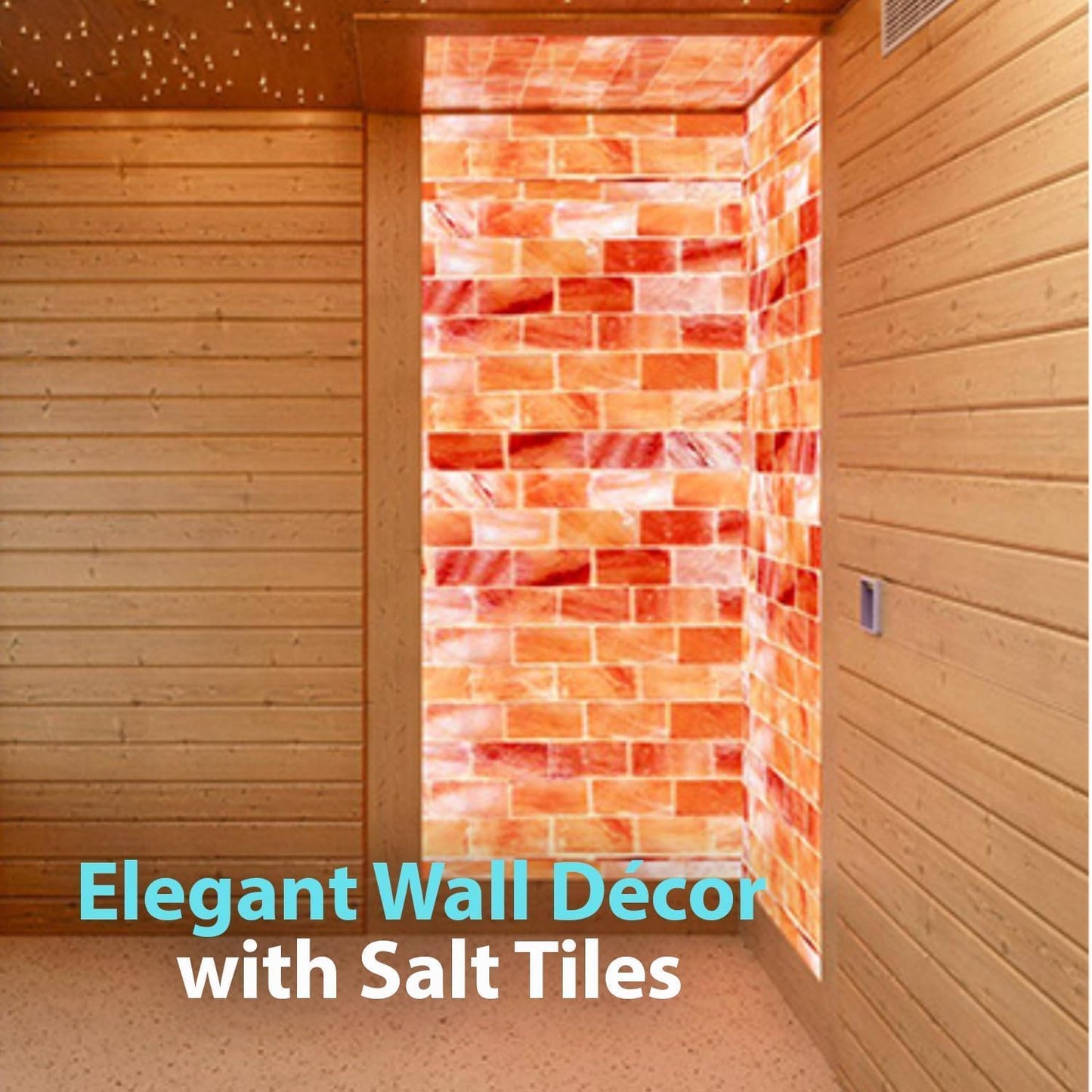 ZK Pack of 10 Himalayan Salt Tiles 8” x 4” x 1” for Sauna Backlit Salt Walls- Natural Pink Salt Bricks for Spa & Wellness Room Décor, DIY Salt Block Installation