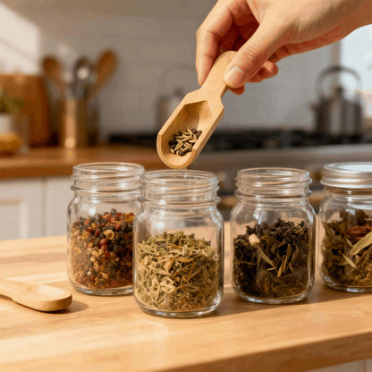 Nyuemystery 100/200 Pack Mini Wooden Spoons for Jars, Bath Salts, Spices, Sugar Scrubs, Cooking, Tea, Candy - Natural Wood Scoops, 2.95 Inch (100 Pack)