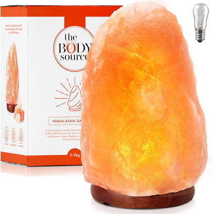 The Body Source | Himalayan Salt Lamp | 6-8” (4-7 lb) | 4x Replacement Bulbs