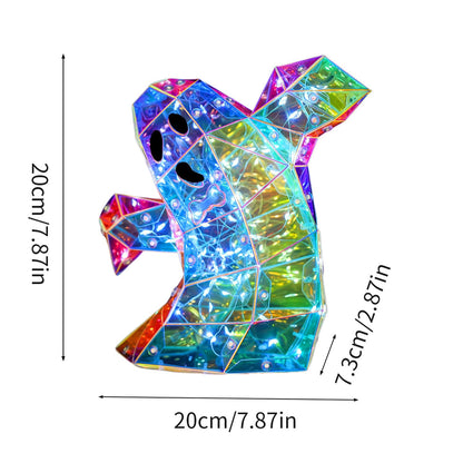 Prismatic Iridescent Spooky Ghost, Halloween Ghost Decorations,LED Iridescent Ghost Light,Halloween Light Up Ghost (Small Ghost)