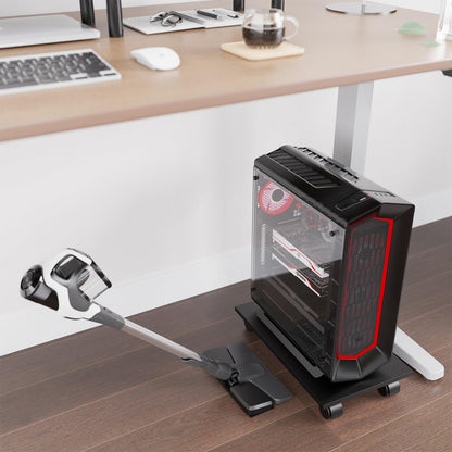 WEGASTU CPU Stand、Computer Tower Stand、Mobile CPU Holder with 4 Caster Wheels Fits for PC、Printer、Most Computer Tower、Office、Home、Planter Caddies、Dog Bowl Stand (Black)
