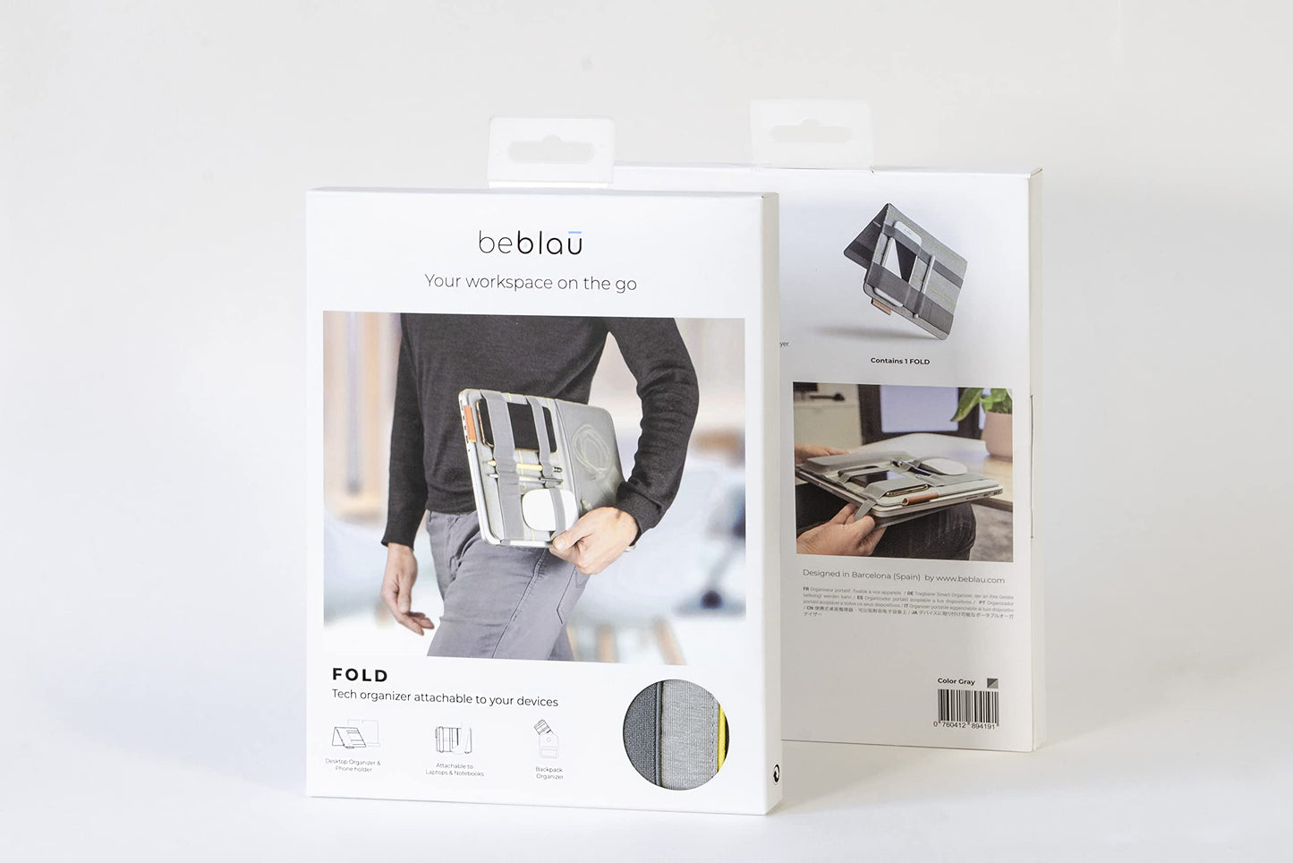 Beblau FOLD Portable TECH Organizer attachable to your Devices | Desk Sleeve | Gadget case | Working from Home Essentials | Laptop accessories | Backpack Insert | Portfolio |
