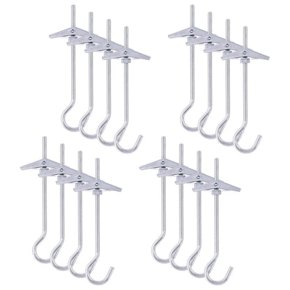 Wokape 64Pcs M4×75 Heavy Duty Carbon Steel Ceiling Hooks Spring Toggle Wing Bolts Wall Fixing Ceiling Hooks Pothook Wall Fixing Anchors Ceiling for Hanging Plants