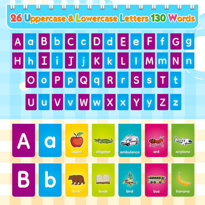 Laffunz Alphabet Learning Flip Chart Toddler ABC Learning Toys for Kids Ages 3-5, Matching Letter Game Lowercase & Uppercase Alphabet Flash Cards, Kindergarten Preschool Classroom Learning Activities