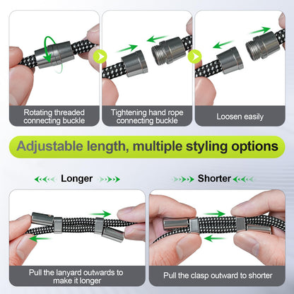 ZOYTONE Phone Lanyard & Phone Wrist Strap, 3 in 1 Adjustable Anti Theft Phone Strap for Cell Phone Lanyard, Convertible Crossbody Strap with Locking Knob for Travel Hiking Cycling Climbing (Black)