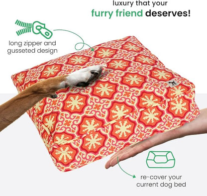 Molly Mutt Small Dog Bed Cover - Papillon Print - Measures 22”x27”x5’’ - 100% Cotton - Durable - Breathable - Sustainable - Machine Washable Dog Bed Cover