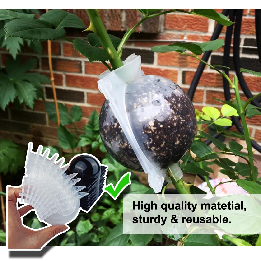 MIIIM 20 PCS Air Layering Propagation Kit with Zip Ties, Reusable Grafting Ball, Clear Air Layering Pods, Rooting Ball for Fast Propagation (Small)