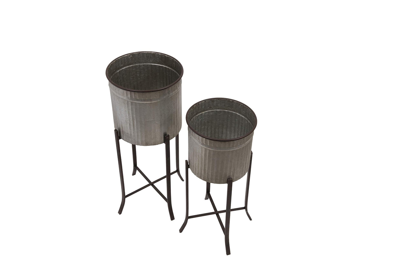 Creative Co-Op Set of 2 Iron Planters on Stands