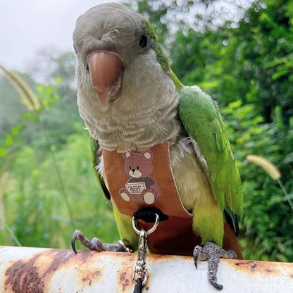 Bird Diaper Harness Flight Suit Clothes, Parrot Flight Suit with Leash for Parrot, Bird Flying Clothes with Rope and Handle for Outdoor Activities Training (Budgie,Without Leash)