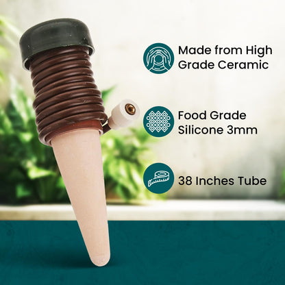 Blumat Classic Self-Watering Stakes - Prevents Overwatering and Underwatering for Healthy Growth While You are Away - Ideal for Indoor Plant Watering, 6 Pack, wo Adapter