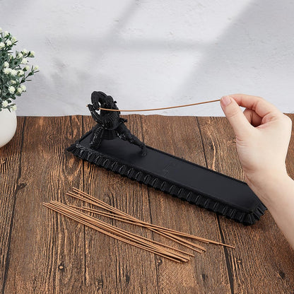 DICOSMETIC Incense Holder Samurai Incense Burner Black Incenses Holder with Storage Box Ash Catcher Warrior Incenses Burner for Aromatherapy Meditation Yoga Room Decor