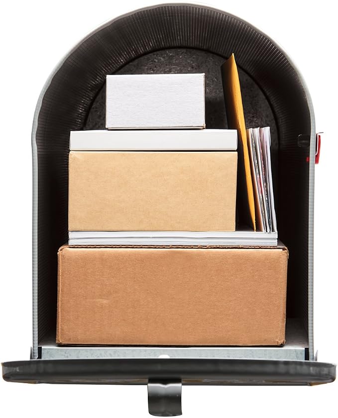Gibraltar Mailboxes Stanley Extra-Large Capacity Galvanized Steel Grey, Post-Mount Mailbox, ST200000