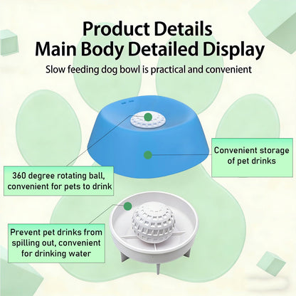SFPNSHHY Slow Feeder Dog Bowls, Bowl Anti-Slip Slow Feeder, Dog Food Slow Feeder, Dog Bowl to Slow Used to Relieve Anxiety, Interactive Dog Lick Bowl for Drinking Water and Nutritional Supplements