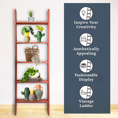 BARNWOODUSA Throw Blanket Ladder – Fully Assembled Reclaimed Wood – Rustic Decorative Ladder for Towels, Quilts, & More – Perfect Farmhouse Decor for Bathroom, Porch, or Living Room,5ft18.