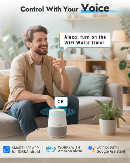 Insoma WiFi Sprinkler Timer, Water Timer for Garden, Smart Hose Timers with Hub Support 2.4GHz WiFi & Bluetooth, Rain Delay & Manual Watering, App/Voice Control Work with Alexa & Google Assistant