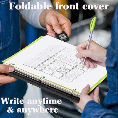 INFUN 1 Inch Telescoping 3 Ring Binder - 1PCS,Flexible Round Binder with Customizable Front Cover and Clear Catalog Pocket, 1 Inch Rings, 225 Sheet Capacity-Pink