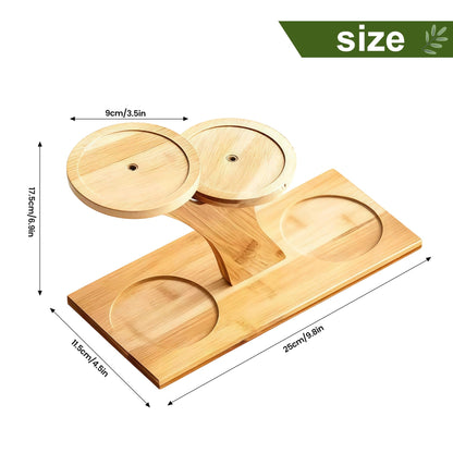 DCAEKUX Bamboo Plant Stand, 3 Tier Window Sill Plant Shelf, Desktop Small Indoor Plant Stand, Bamboo Table Top Plant Shelf for Succulent Herb, Perfect for Window Sill, Living Room, Home Office, Patio Balcony Decor & Gift
