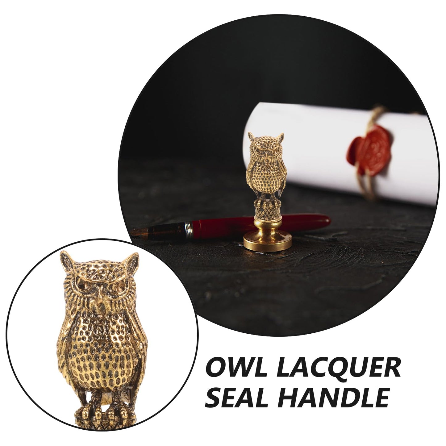 VILLCASE Owl Wax Seal Stamp Handle Only – Golden Metal Replacement Grip for DIY Wedding Invitations, Scrapbooking & Thank-You Cards