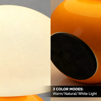O-FarFarm 3-Way Dimmable Orange Mushroom Lamp - Plug Powered Small Desk Table Lamp with Dimmable Ambient, Night Light for Bedroom, Office,Nursery,Home Living Room Decor, Gift for Kids Teens & Adults