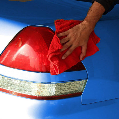 Simpli-Magic Cotton Shop Towels 14"x12" (500 Pack) – Reusable Cleaning Shop Rags for Automobiles, Industries, Garage and Homes (Red)
