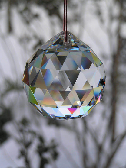 Petrichor Feng Shui Clear Crystal Hanging Ball for Good Luck & Prosperity - Home Decoration/Gifting (70MM)