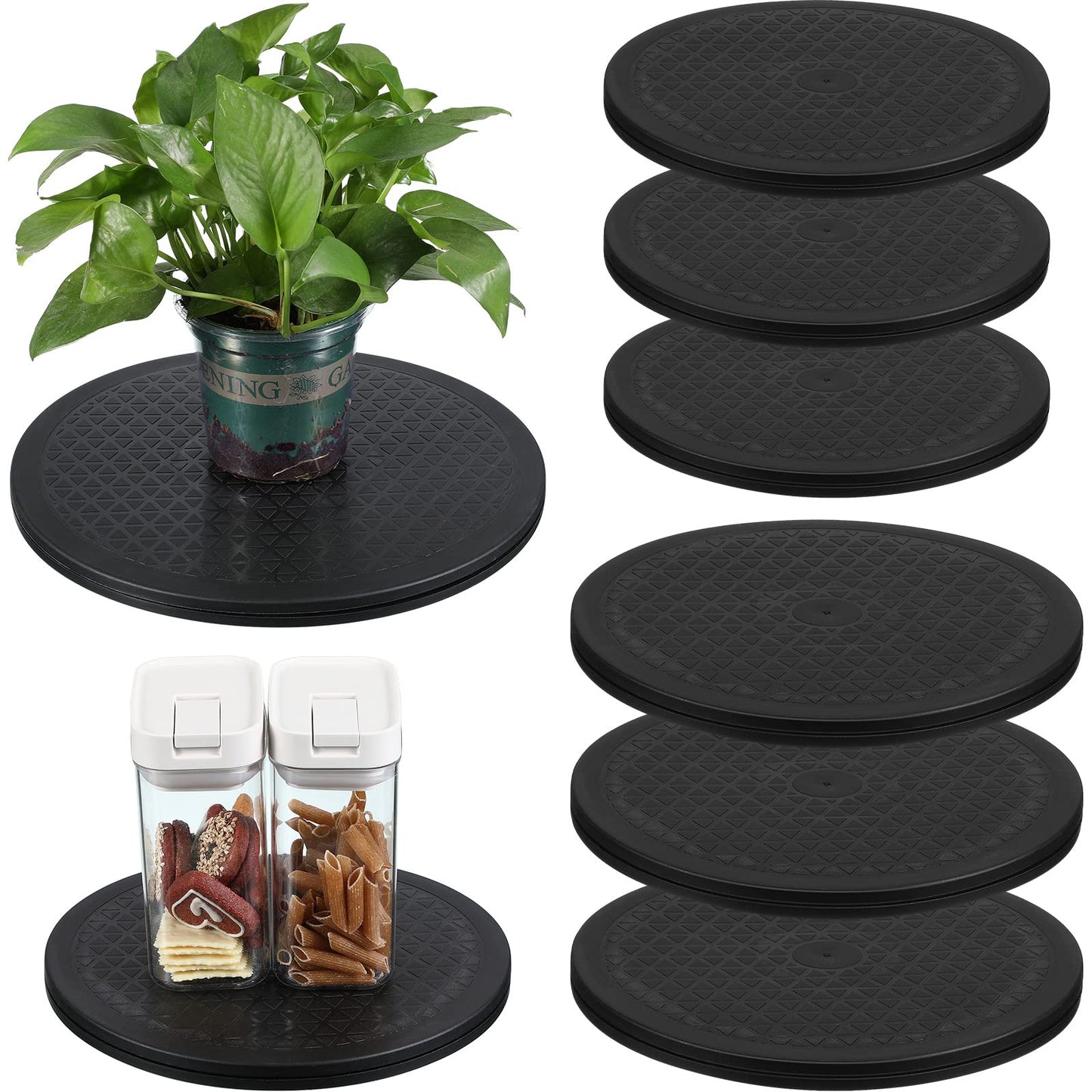 8 Pcs Lazy Susan Turntable Organizer 10 Inch 12 Inch Lazy Susan Turntable Heavy Duty Rotating Swivel Stand with Steel Ball Bearings for Flat Panel Monitors, Potted Plants, TV's, Sculpture, Speakers